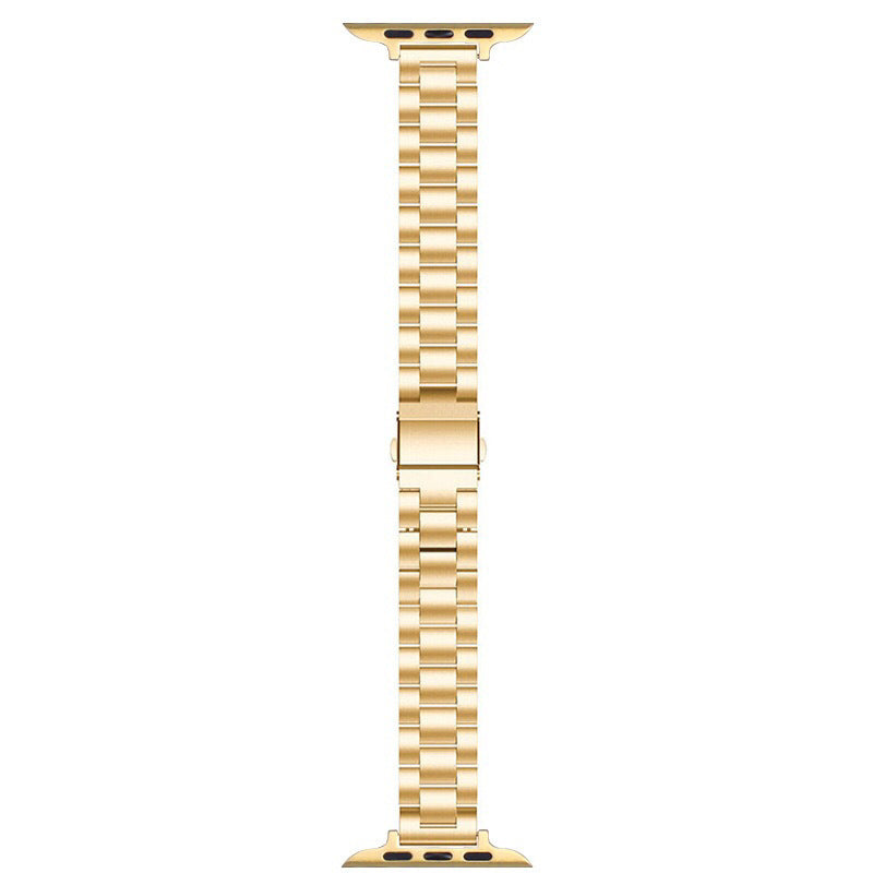 For Apple Watch Ultra Ultra 2 49mm Series 8 9 7 45mm Series 6 5 4 SE (2022) (2023) SE 44mm Series 3 2 1 42mm Three Beads Metal Watch Band Slim Bracelet Strap For Apple Watch Ultra Ultra 2 49mm Series 8 9 7 45mm Series 6 5 4 SE (2022) (2023) SE 44mm Series 3 2 1 42mm Three Beads Metal Watch Band Slim Bracelet Strap